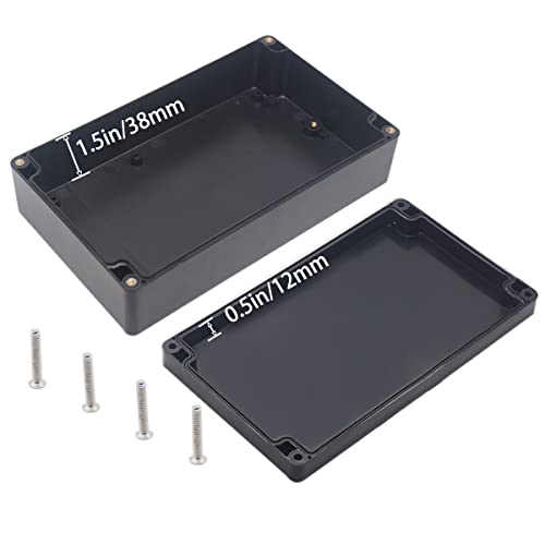 Image of Watertight Junction Box, IP67 Waterproof Project Box Durable ABS Plastic Electronic Enclosure Case for DIY Electrical Project Black 7.87 inch x 4.72 inch x 2.20 inch(200 x 120 x 56 mm)