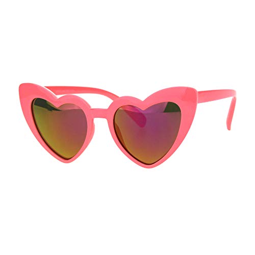PASTL Girl's Heart Shape Cateye Sunglasses Kids Fashion Mirrored Lens UV 4002