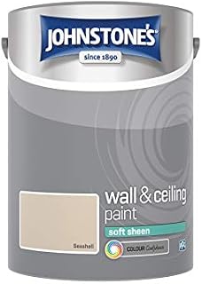 Johnstone's - Wall and Ceiling Paint Soft Sheen - Interior Paint - Satin Finish - Suitable for Interior Walls and Ceilings - Seashell - 5 L