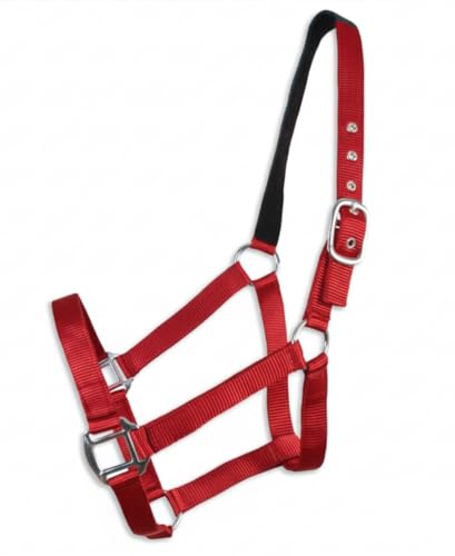 Cabezada cuadra Eco | Talla COB | Color Rojo | Equipamiento para el caballo | Producto de Guarnicionería | Tradición artesana | Los Nietos