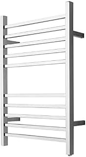 Chauffe-serviettes, chauffe-serviettes chauffant, porte-serviettes électrique Miroir carré mural poli 304 Matériel de sécurité en acier inoxydable Accessoires de salle de bain à la maison Sèche-servi