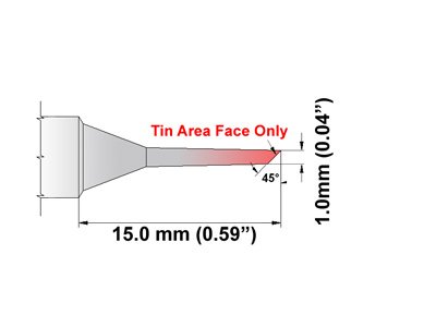 Image of Thermaltronics K75BVF010 Bevel 60deg 1.00mm (0.04in), Tin Area Face Only