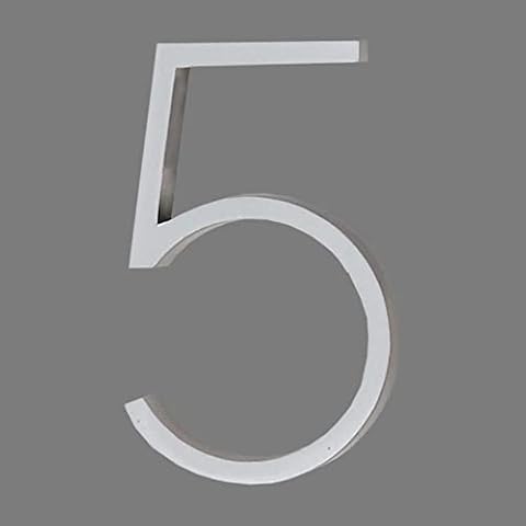 Address America Reflective Modern Floating 5" House Numbers (Number 5) - HN Cover