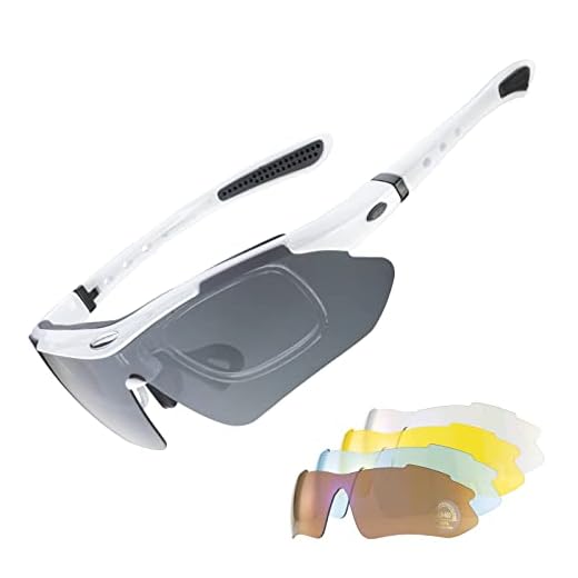 Óculos de sol esportivos polarizados RockBros com proteção UV para ciclismo ao ar livre, Branco, regular