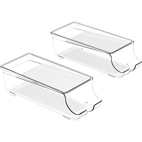 Simple Houseware 2-Pack Auto-Rolling Beverage Can Organizer for Fridge, Clear Front-Loading Soda Dispenser with Smooth G - Additional View