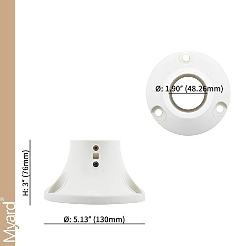 Flange base de suporte de superfície Myard para trilho de piscina de 3,8 cm Escada para concreto ou