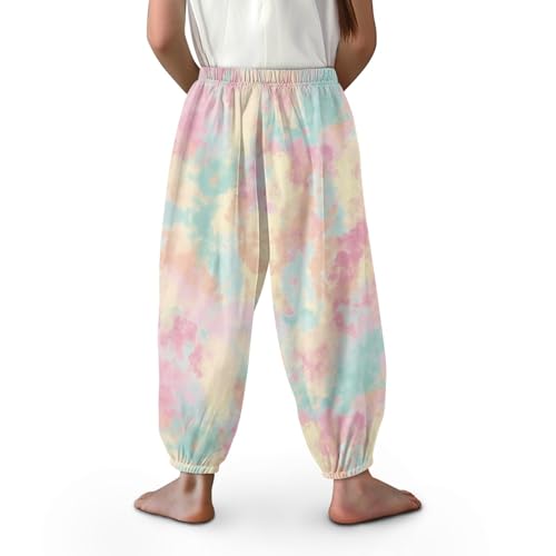 Kids Tie Dye Harem Pants Boys Girls Athletic Joggers for Yoga Dance Play Loose Fit Sweatpants Lightweight M-XL3