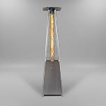 REALGLOW Real Flame Outdoor Pyramid Patio Heater in Stainless Steel - 13KW Propane Gas Standing Floor Heater for Outdoors & Gardens - Outside Space Heating for Decking, Home Garden & Gazebo