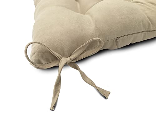 Pack-de-6-Cojines-para-Sillas-de-Exterior-e-Interior-Reversibles-40-x-40-x-7-cm-con-Correas-de-Sujecion-Beige 31Hb9COJ3kS