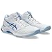 ASICS Women's Netburner Ballistic FlyteFoam Mid Top 3 Volleyball Shoes, 7.5, White/Blue Coast