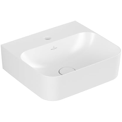 Villeroy&Boch Handwaschbecken Finion 43644L 430x390mm 1L Arm HL durchgest o ÜL Stone White CeramicPlus