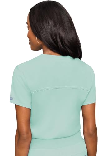 Image of Med Couture Touch Women's Scrub Tops V-Neck Tuck-in Top with 1 Pocket | Slim Fit, Touch Performance Fabric, Stretchy Rib-Knit Shoulders, Bungee Loop, 2-Way Stretch, Lightweight, for Long Shifts