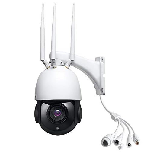 LLCX 5 MP WiFi-kamera utomhus, 1080 P 30 x zoom övervakningskamera för hemsäkerhet, tvåvägsljud, mörkerseende, fjärråtkomst, 360 ° panorama, 4G fullt Netcom SIM-kort och 128 GB SD-kort, 5 MP + 64 G minne