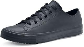Shoes for Crews Delray, Shoes for Women and Men with Non Slip Outsole, Water Repellent and Lightweight Trainers Black