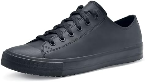 Shoes for Crews Delray, Shoes for Women and Men with Non Slip Outsole, Water Repellent and Lightweight Trainers Black