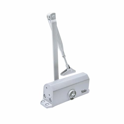 Yale DCR 502 Surface Mounted Door Closer for Home, Office | Suitable for Metal, Wood | Door Weight Upto 45 Kgs | 2 Adjusting Speed (Closing and Latching), Aluminum Material-Silver