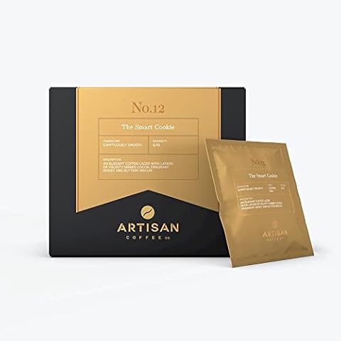 Artisan Coffee Co. The Smart Cookie Coffee Bag | Premium Specialty Coffee With Notes of Nibbed Cocoa, Honey and Biscuit | Brew In Cup | Light Roast, 6/10 Strength | 100% Arabica Beans | 20 Pack Cover