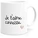 Mug Humour Je t’aime Connasse Tasse Message drôle. Idée Cadeau Original Amis Couple Amoureux Collègue Frère Sœur Mari Femme pour Anniversaire St Valentin Noël. Dino Mugs le Sourire dès le Réveil