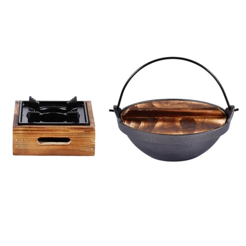 TOYZFRIENDY Olla de Hierro Fundido para Cocina Doméstica Estilo Japonés de 20 CM con Horno de Aluminio Pequeño para Sukiyaki y Guisos Olla Antiadherente Apta para Camping y Sopas