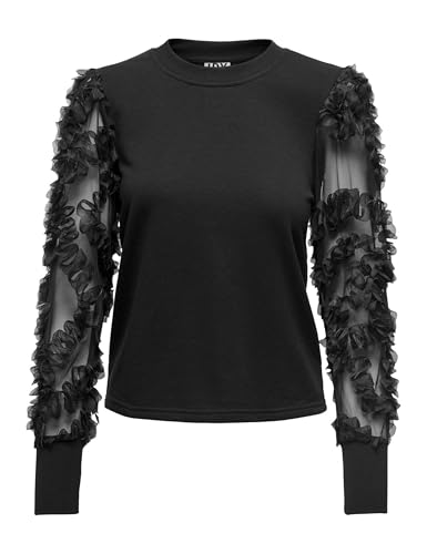 JdY Damen Jdyfairview L/S JRS Sweatshirt, Schwarz, M EU
