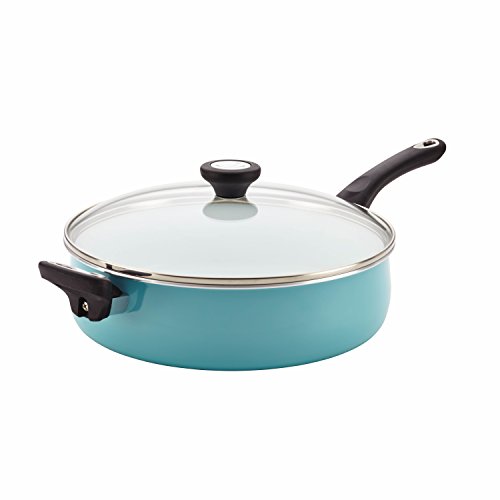 Farberware PURECOOK Ceramic Nonstick Jumbo Cooker/Saute Pan with Helper Handle - 5 Quart, Blue