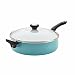 Farberware PURECOOK Ceramic Nonstick Cookware 5-Quart Covered Jumbo Cooker with Helper Handle, Aqua