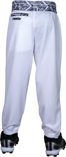 Rawlings | Remix | T-Ball & Youth | Baseball & Softball | Game/Practice Pants | White/Black | Large #TOP3