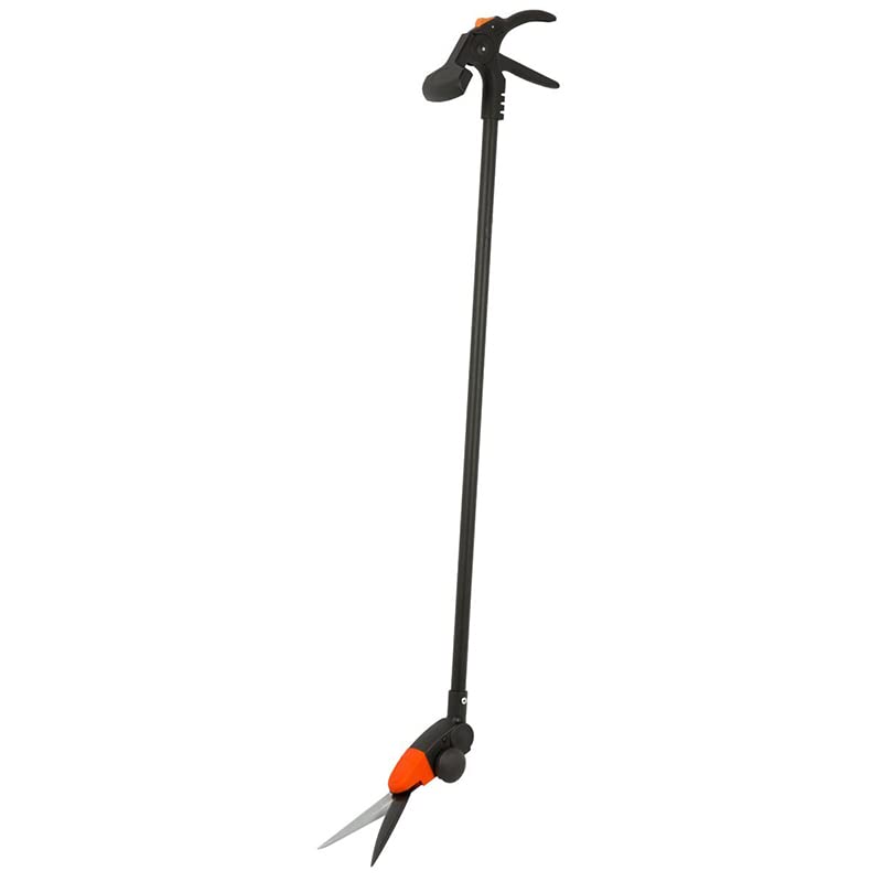 Virsus Forbice tagliaerba con ruote 2041, manico lungo 130 cm, girevole 360° forbici per erba con impugnatura ergonomica, chiusura di sicurezza, per manutenzione giardino senza affaticare la schiena