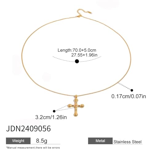 Collier pendentif croix coloré unisexe en acier inoxydable résistant