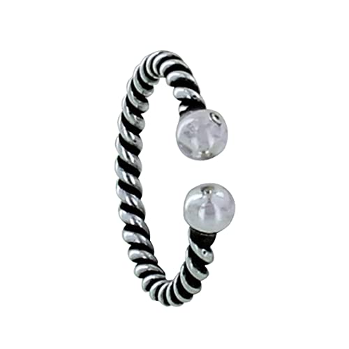 Bague Argent 925 Corde Deux Perles sublime vos tenues de soirée chic