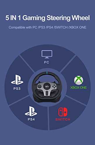 Pxn V9 Gaming Racing Steering Wheel, 270/900° Car Simulation, With 3-Pedals And Shifter Bundle Pedal, Paddle Shifters Driving Wheel For Ps4, Xbox Series X|S, Ps3, Pc, Xbox One, Nintendo Switch #TOP2