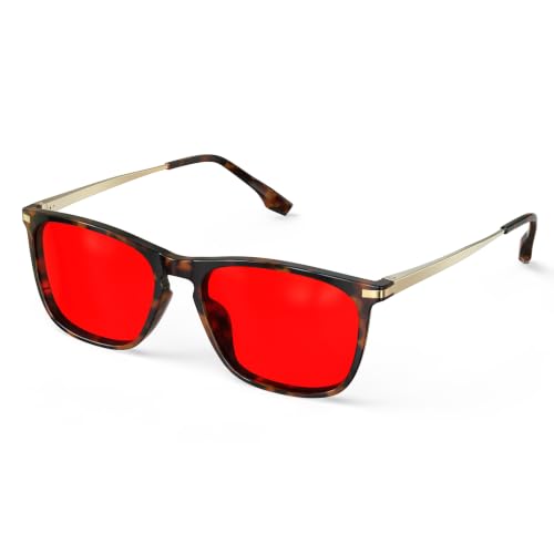 Goiteia 100% gafas de luz azul rojas – Gafas de dormir con bloqueo completo de la luz azul y verde – Doble recubrimiento AR – Alivia la fatiga ocular y mejorar el sueño