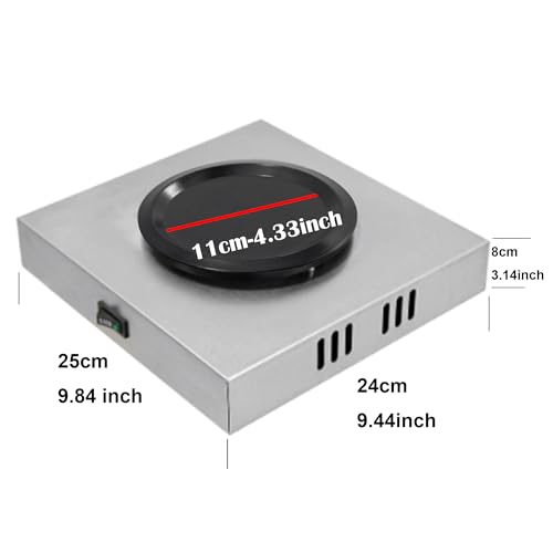 OwnLifeYF Commercial Coffee Warmer, 60W Single Burner Decanter Warmer Plate, Stainless Steel Portable Warmer Single Burner, for Cafe, Break Room, Buffet and Commercial Use - Thumbnail 3