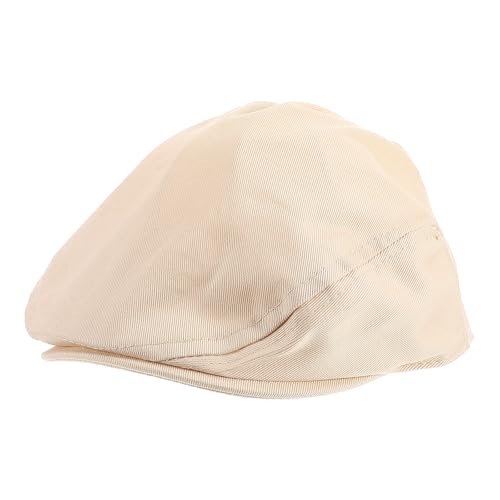VILLCASE Boina Infantil de Algodón y Poliéster para Ñiño Unisex, Gorra de Ñiño en Color Beige Sólido, Diseño de Boina Francesa Transpirable Adecuado para Protección Solar y Uso Diario