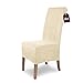 SCHEFFLER-Home Coprisedie Leon / Set di 4 Copri Sedie da Pranzo Elastici / Sedie da Pranzo / Coprisedie Elasticizzato Scamosciato con Fascia Elastica / Coprisedie Eleganti, Ecru