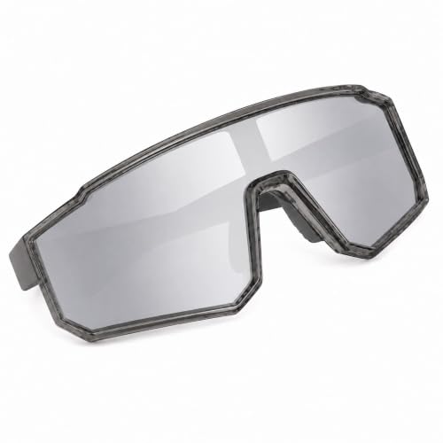 Image of Dervin One Piece Shield Sports Oversized Visor Polarized Sunglasses for Men Women, Outdoor Cricket Cycling Hiking Fishing Sunglasses