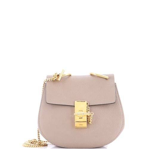 Chloe, Pre-Loved Drew Crossbody Bag Leather Mini, Neutral