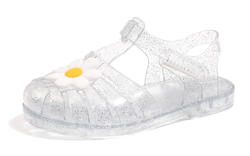 Image of GUGUYeah Jelly Sandals for Girls,Closed Toe Princess Costume Summer Dress Shoes Fisherman Gladiator Water Beach Flat Sandals for Toddler /Little Kid /Big Kid
