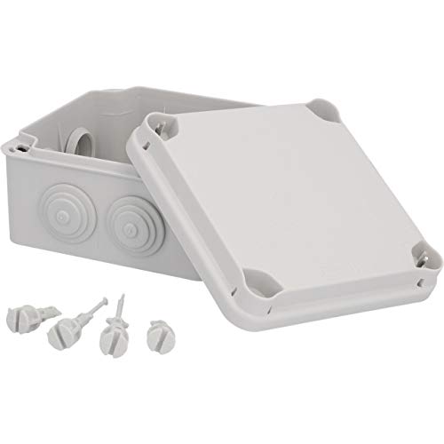 UNITEC caja de conexiones de superficie, caja de conexiones, carcasa de instalación, 121 x 121 x 68 mm, protección contra salpicaduras de agua y polvo según IP 65, tapa roscada