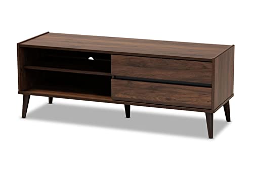 Baxton Studio Suli Mid-Century Modern Walnut Brown Finished Wood Tv Stand #TOP12