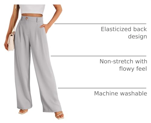 Image of LILLUSORY Womens Wide Leg Dress Work Flowy Pants Business Casual Outfits
