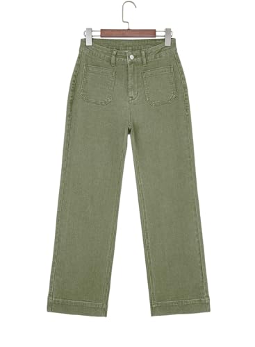 Image of Astylish Women's Wide Leg Jeans High Waisted Denim Pants