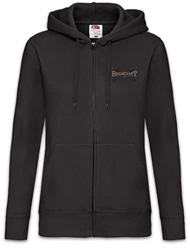 Sweat à Capuche Femme Bushcraft Knives Urban Backwoods Veste Chaude Zippée