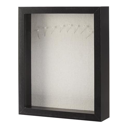 Amazon Basics Marco Rectangular de Madera con Profundidad para Fotos u Objetos, 20cm x 25,4cm, Negro