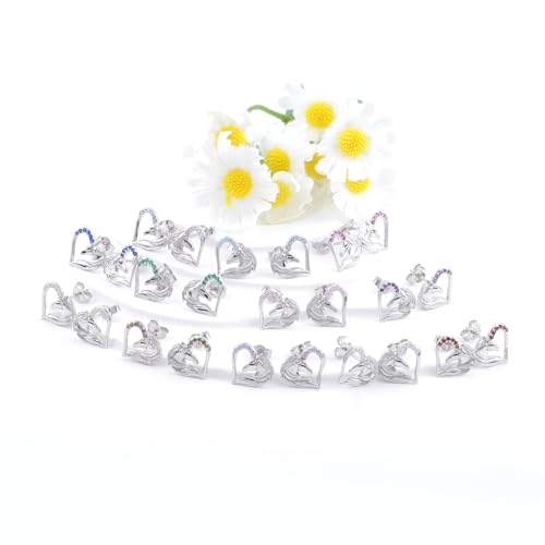 925 Sterling Silver Horse Birthstone Stud Earrings Hypoallergenic Heart Horse Ear Studs for Women Animal Earrings Birthday Jewelry Gifts for Daughter3