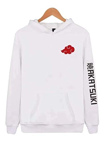 Blusa Moletom Naruto Nuvem Akatsuki Anime Canguru (Branco, P)