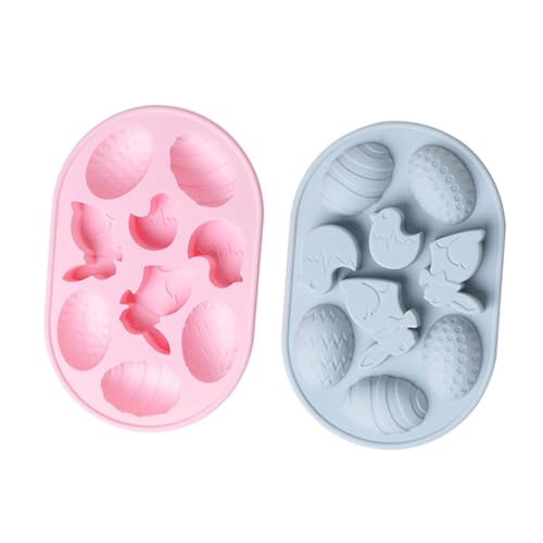 Ipetboom 2 Piezas Molde de Silicona para Repostería Diseño Conejo y Huevo para Chocolate y Dulces Molde para Hornear Pastel DIY para Fiestas y Celebraciones Color Aleatorio Color Aleatorio