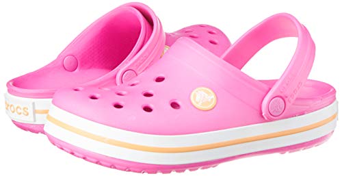 Sandália Crocband Kids, Crocs, Unissex, Electric Pink/Cantaloupe, 24