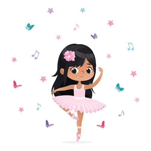 Vinilo decorativo para pared Ballerina multicolor 99x99 cm