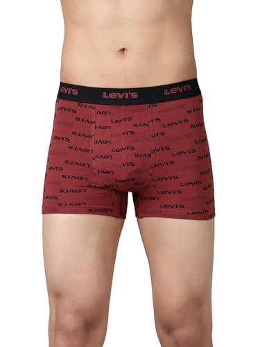 Image of Levi's 022 Trunk for Men | Cotton Stretch Fabric | Printed Men's Underwear | Anti-Roll Waistband | Extra Supportive Gusset | Functional Fly | No Ride-Up | Mid Length Fit | Tagless | Pack of 1